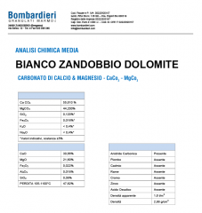 Analisi Chimica Dolomite Bombardieri MgO 21,60%